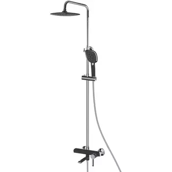 Душевая стойка Shevanik S6036H с изливом для ванны, черная