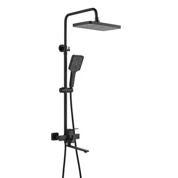 Душевая стойка Shevanik S6136H с изливом, черный