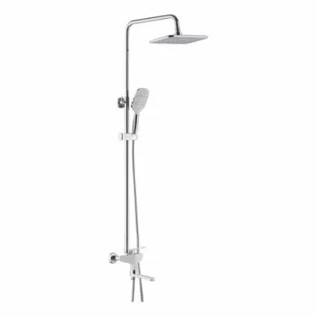 Душевая стойка Shevanik S8036F с изливом для ванны, белая, хром