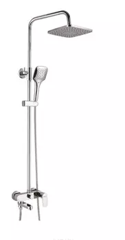 Душевая стойка Shevanik S8636 с изливом для ванны, хром