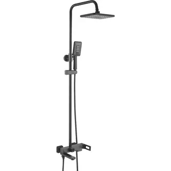 Душевая стойка Shevanik S9036H с изливом для ванны, черная