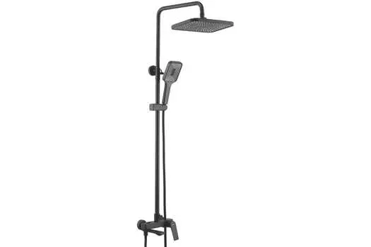 Душевая стойка Shevanik S9136H с изливом для ванны, черная