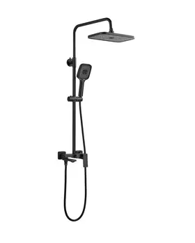 Душевая стойка Shevanik S9636H с изливом, черная