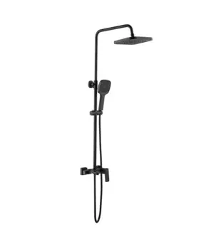 Душевая стойка Shevanik S9736H с изливом для ванны, черная