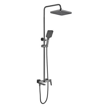 Душевая стойка Shevanik S9936T с изливом, оружейная сталь