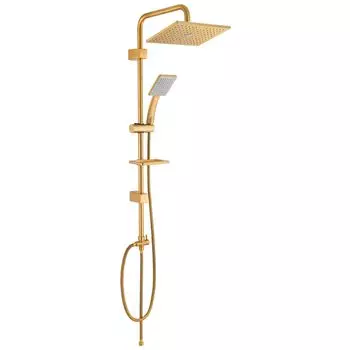 Душевая стойка Shouder 9012607 без смесителя, золото брашированное