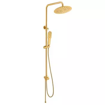 Душевая стойка Shouder 9032607 телескопическая, без смесителя, золото брашированное