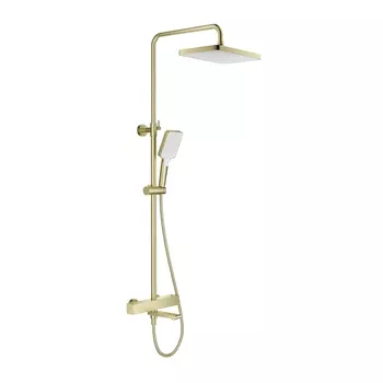 Душевая стойка Splenka S224 S224.26.03 сатин золотой, с изливом и термостатом