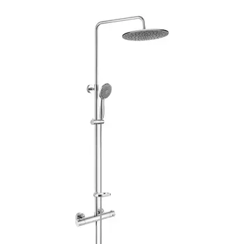 Душевая стойка Swedbe Hermes 9090G1 с термостатом и изливом, хром, серая