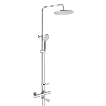 Душевая стойка Swedbe Hermes 9090GH с термостатом и изливом, хром, белая