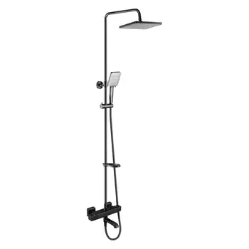 Душевая стойка Swedbe Hermes 9094B с термостатом и изливом, черная