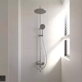 Душевая стойка Veconi Turi TU-100-C-C4 с изливом, хром глянцевый