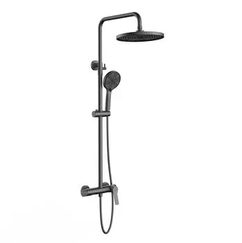 Душевая стойка Vincea Arco VSFS-4AR1GM с изливом, вороненая сталь