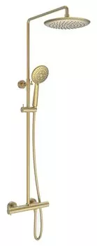 Душевая стойка Vincea Desire VSFS-1D0TBG с термостатом, брашированное золото