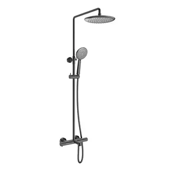 Душевая стойка Vincea Desire VSFS-1D1TGM с термостатом, вороненая сталь