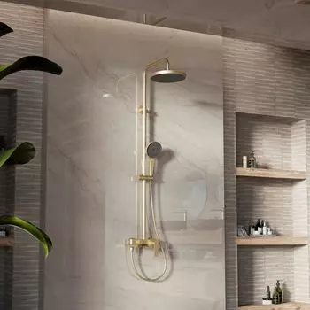 Душевая стойка Vincea VSFS-413BG с изливом, брашированное золото