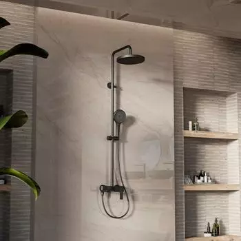 Душевая стойка Vincea VSFS-413MB с изливом, черная