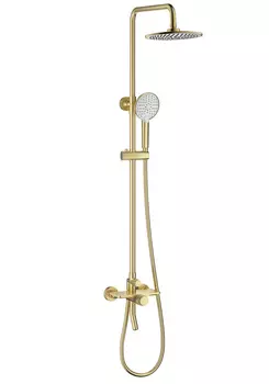 Душевая стойка WONZON & WOGHAND CLICK WW-N3S962-BG брашированное золото, с изливом и термостатом