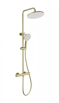 Душевая стойка WONZON & WOGHAND INN WW-B3013-T1-BG брашированное золото, с термостатом