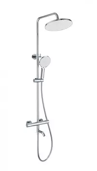 Душевая стойка WONZON & WOGHAND INN WW-B3065-T1-CR глянцевый хром, с изливом и термостатом