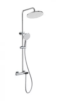 Душевая стойка WONZON & WOGHAND MUSE WW-B2091-A-CR глянцевый хром, с изливом и термостатом