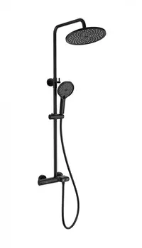 Душевая стойка WONZON & WOGHAND MUSE WW-B2091-A-MB матовая черная, с изливом и термостатом