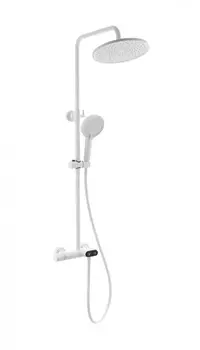 Душевая стойка WONZON & WOGHAND MUSE WW-B2091-A-MW матовая белая, с изливом и термостатом