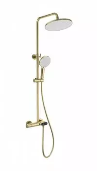 Душевая стойка WONZON & WOGHAND MUSE WW-B2091-A-BG брашированное золото, с изливом и термостатом