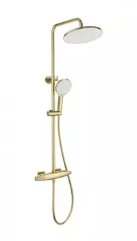 Душевая стойка WONZON & WOGHAND NEO WW-B3035-A1-BG брашированное золото, c термостатом