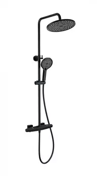 Душевая стойка WONZON & WOGHAND NEO WW-B3045-A-MB матовая черная, с термостатом