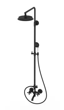 Душевая стойка WONZON & WOGHAND RETRO WW-88739020-MB матовая черная, с изливом