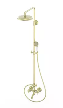 Душевая стойка WONZON & WOGHAND RETRO WW-88739020-BG брашированное золото, с изливом