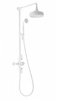 Душевая стойка WONZON & WOGHAND RETRO WW-B3041-MW матовая белая, с термостатом
