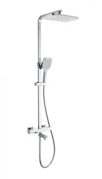 Душевая стойка WONZON & WOGHAND STAY WW-B3026-T1-CR глянцевый хром, с изливом и термостатом