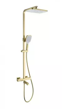 Душевая стойка WONZON & WOGHAND STAY WW-B3026-T1-BG брашированное золото, с изливом и термостатом