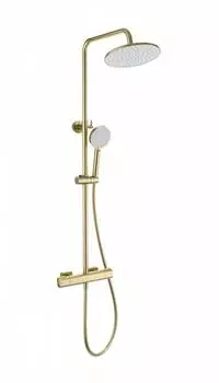 Душевая стойка WONZON & WOGHAND STAY WW-B3051-A-BG брашированное золото, с термостатом