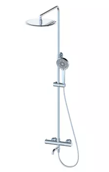 Душевая стойка WONZON & WOGHAND WW-88739903-CR глянцевый хром, с изливом и термостатом