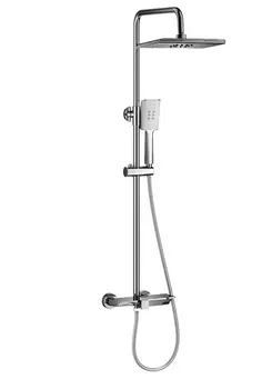 Душевая стойка WONZON & WOGHAND WW-AE33110-CR глянцевый хром, с изливом и термостатом