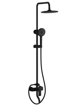 Душевая стойка WONZON & WOGHAND WW-AE3354-MB матовая черная, с изливом