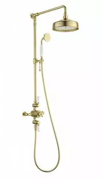 Душевая стойка WONZON & WOGHAND WW-B3041-BG брашированное золото, с термостатом