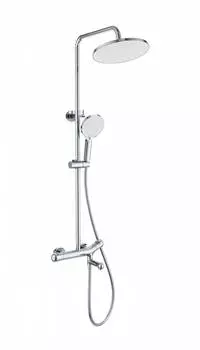 Душевая стойка WONZON & WOGHAND WW-B3057-A-CR глянцевый хром, с изливом и термостатом