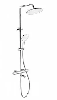 Душевая стойка WONZON & WOGHAND WW-B3069-CR глянцевый хром, с изливом и термостатом