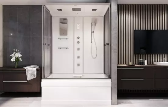 Душевой бокс AvaCan V150 150x85 стекло прозрачное, профиль хром