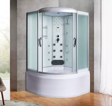 Душевой бокс River Temza 135/135/55 МТ стекло матовое, профиль хром матовый