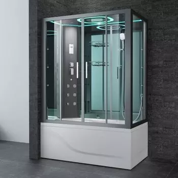 Душевой бокс SSWW 170x85 BU615L стекло прозрачное, профиль черный