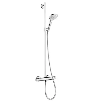 Душевой гарнитур Hansgrohe Croma Select E 27248400 с термостатом, без излива, белый, хром