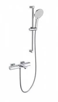 Душевой гарнитур WONZON & WOGHAND SOLID WW-C2011-A-CR с термостатом и изливом, хром
