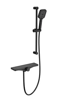 Душевой гарнитур WONZON & WOGHAND WW-B2551-A-MB с термостатом, черный