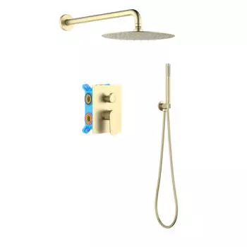 Душевой комплект Aquatek Оберон AQ1272BG золото шлифованное