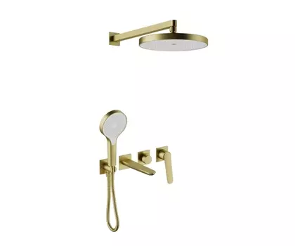 Душевой комплект Bronze de Luxe Icon 3009CBG встраиваемый с изливом, матовое золото